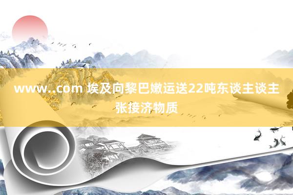 www..com 埃及向黎巴嫩运送22吨东谈主谈主张接济物质