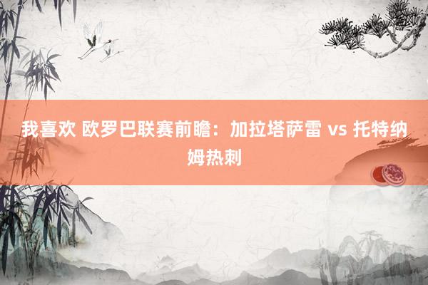 我喜欢 欧罗巴联赛前瞻：加拉塔萨雷 vs 托特纳姆热刺