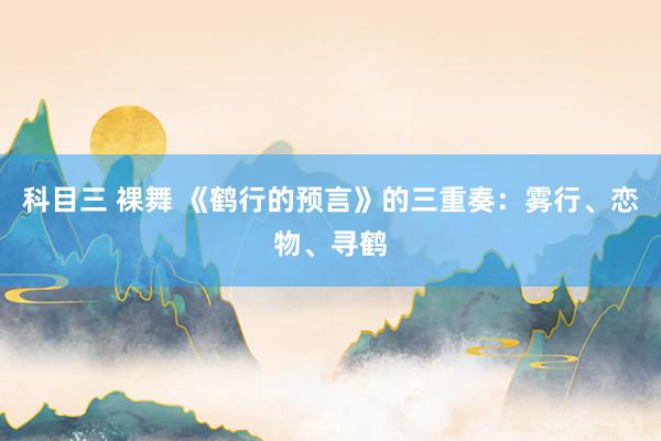 科目三 裸舞 《鹤行的预言》的三重奏：雾行、恋物、寻鹤