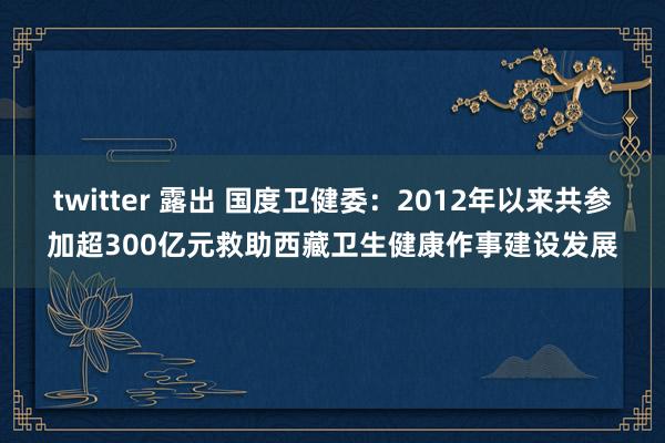 twitter 露出 国度卫健委：2012年以来共参加超300亿元救助西藏卫生健康作事建设发展