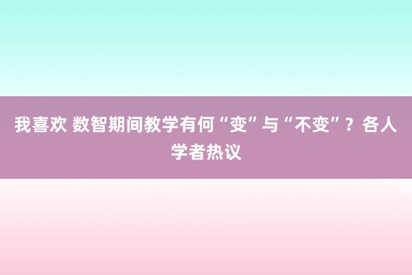 我喜欢 数智期间教学有何“变”与“不变”？各人学者热议