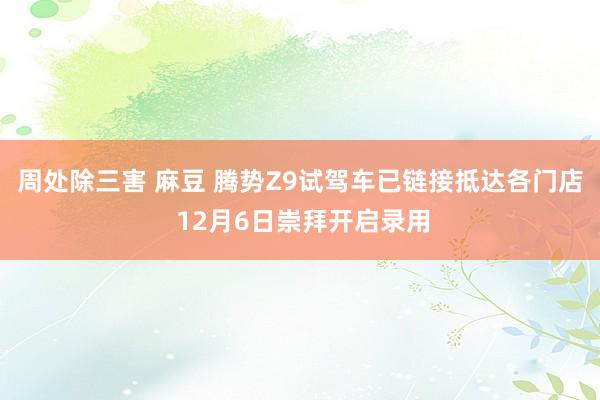 周处除三害 麻豆 腾势Z9试驾车已链接抵达各门店 12月6日崇拜开启录用