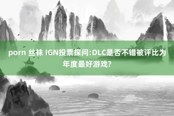 porn 丝袜 IGN投票探问:DLC是否不错被评比为年度最好游戏?