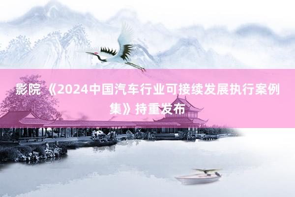 影院 《2024中国汽车行业可接续发展执行案例集》持重发布