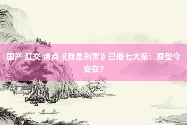 国产 肛交 清点《我是刑警》已播七大案：原型今安在？