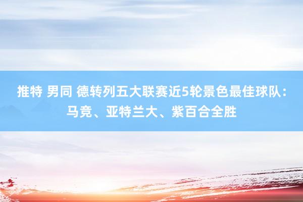 推特 男同 德转列五大联赛近5轮景色最佳球队：马竞、亚特兰大、紫百合全胜