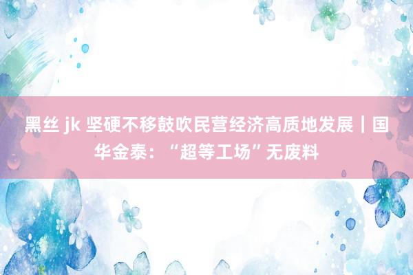 黑丝 jk 坚硬不移鼓吹民营经济高质地发展｜国华金泰：“超等工场”无废料