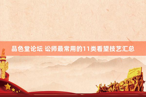 品色堂论坛 讼师最常用的11类看望技艺汇总
