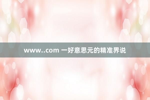 www..com 一好意思元的精准界说
