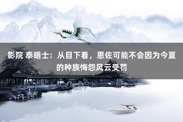 影院 泰晤士：从目下看，恩佐可能不会因为今夏的种族悔怨风云受罚