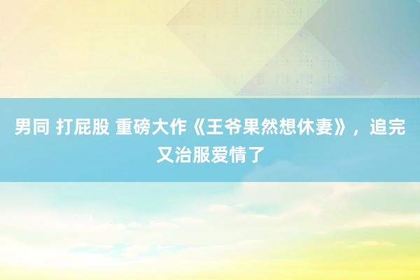 男同 打屁股 重磅大作《王爷果然想休妻》，追完又治服爱情了