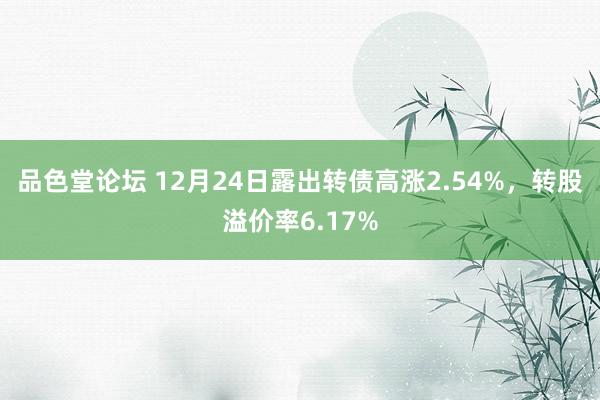 品色堂论坛 12月24日露出转债高涨2.54%，转股溢价率6.17%