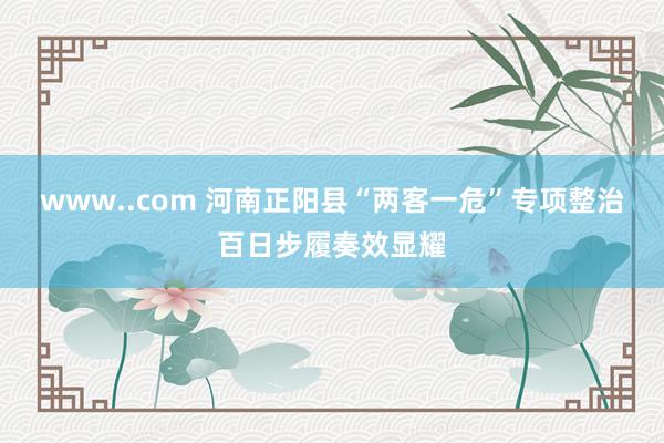 www..com 河南正阳县“两客一危”专项整治百日步履奏效显耀