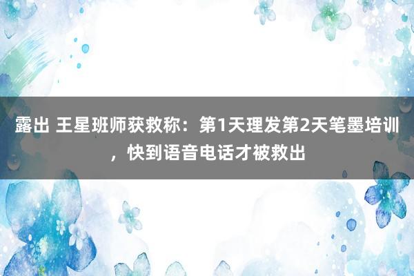 露出 王星班师获救称：第1天理发第2天笔墨培训，快到语音电话才被救出