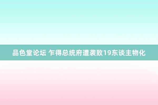 品色堂论坛 乍得总统府遭袭致19东谈主物化
