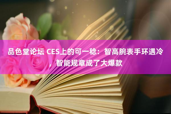 品色堂论坛 CES上的可一稔：智高腕表手环遇冷，智能规章成了大爆款