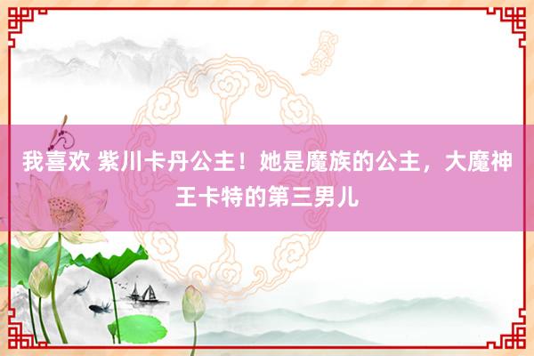 我喜欢 紫川卡丹公主！她是魔族的公主，大魔神王卡特的第三男儿