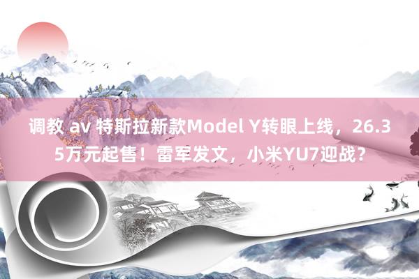 调教 av 特斯拉新款Model Y转眼上线，26.35万元起售！雷军发文，小米YU7迎战？