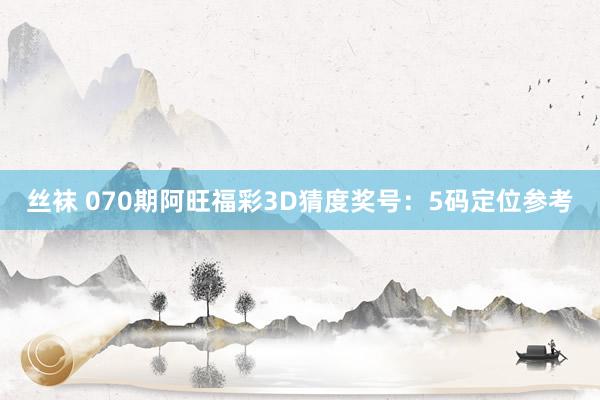丝袜 070期阿旺福彩3D猜度奖号：5码定位参考