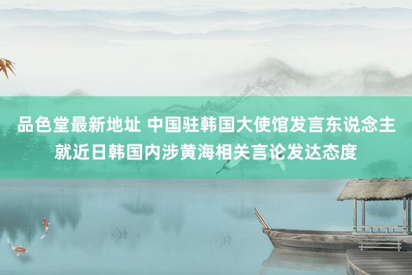 品色堂最新地址 中国驻韩国大使馆发言东说念主就近日韩国内涉黄海相关言论发达态度