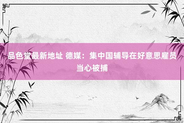 品色堂最新地址 德媒：集中国辅导在好意思雇员当心被捕