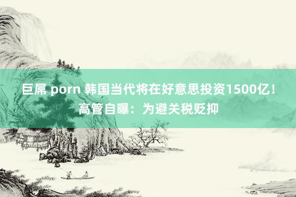 巨屌 porn 韩国当代将在好意思投资1500亿！高管自曝：为避关税贬抑
