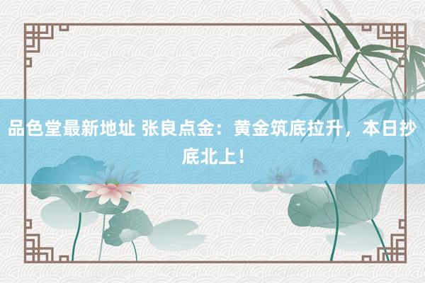 品色堂最新地址 张良点金：黄金筑底拉升，本日抄底北上！