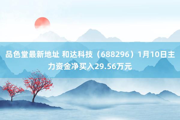品色堂最新地址 和达科技（688296）1月10日主力资金净买入29.56万元