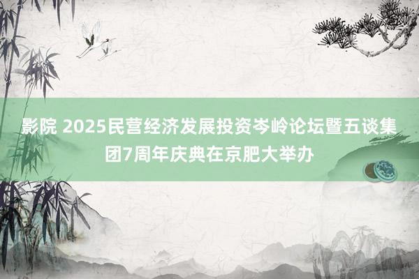 影院 2025民营经济发展投资岑岭论坛暨五谈集团7周年庆典在京肥大举办