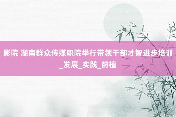 影院 湖南群众传媒职院举行带领干部才智进步培训_发展_实践_莳植