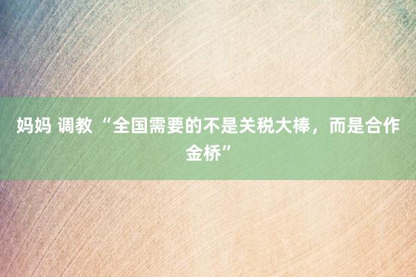 妈妈 调教 “全国需要的不是关税大棒，而是合作金桥”