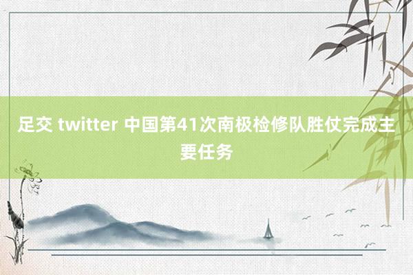 足交 twitter 中国第41次南极检修队胜仗完成主要任务