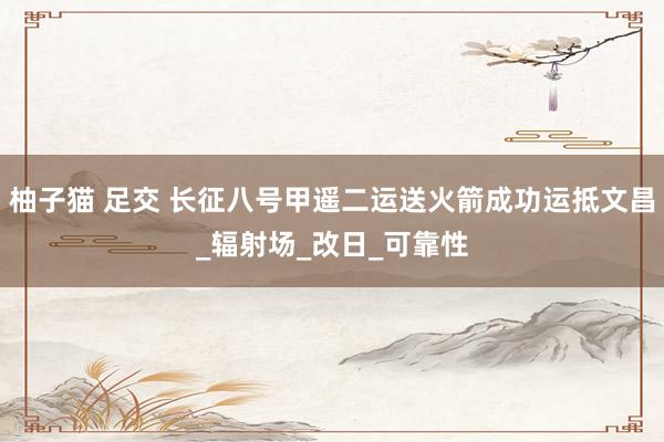 柚子猫 足交 长征八号甲遥二运送火箭成功运抵文昌_辐射场_改日_可靠性