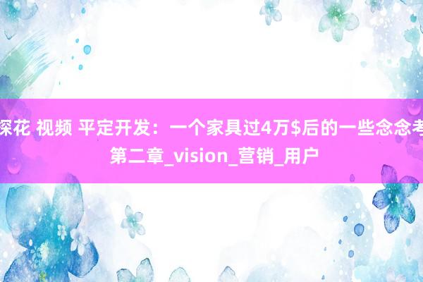 探花 视频 平定开发：一个家具过4万$后的一些念念考 第二章_vision_营销_用户