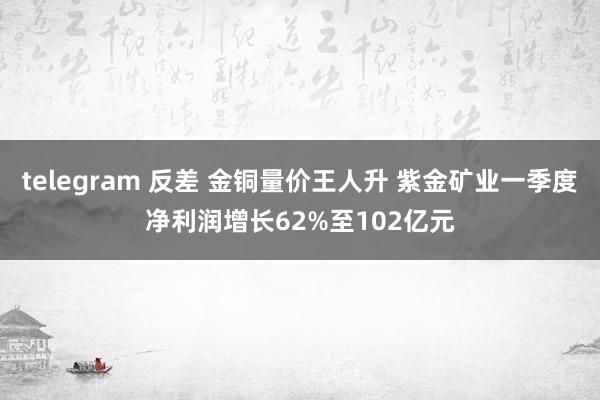 telegram 反差 金铜量价王人升 紫金矿业一季度净利润增长62%至102亿元