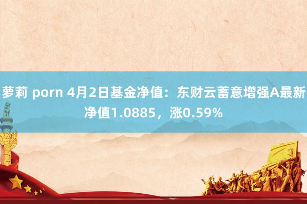 萝莉 porn 4月2日基金净值：东财云蓄意增强A最新净值1.0885，涨0.59%