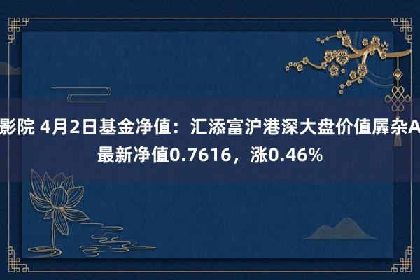 影院 4月2日基金净值：汇添富沪港深大盘价值羼杂A最新净值0.7616，涨0.46%