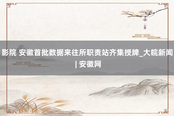 影院 安徽首批数据来往所职责站齐集授牌_大皖新闻 | 安徽网