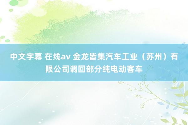 中文字幕 在线av 金龙皆集汽车工业（苏州）有限公司调回部分纯电动客车