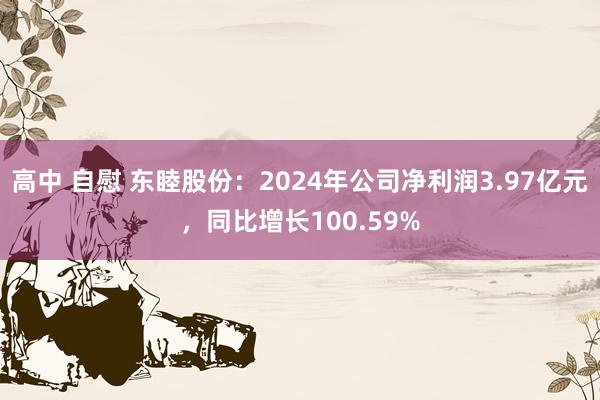 高中 自慰 东睦股份：2024年公司净利润3.97亿元，同比增长100.59%
