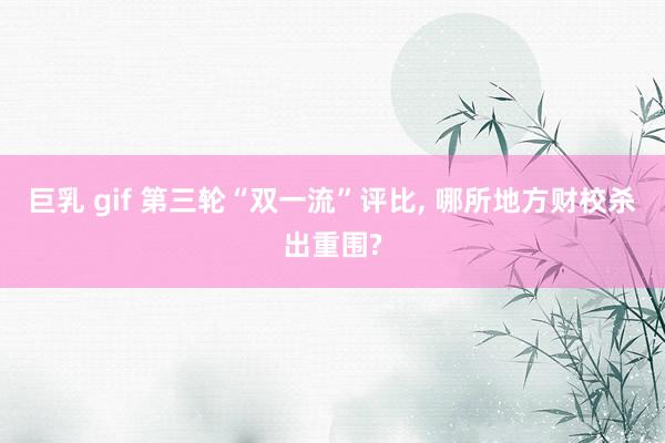 巨乳 gif 第三轮“双一流”评比， 哪所地方财校杀出重围?